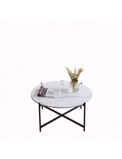 Modern Nesting coffee table,Black color frame with marble top-36”