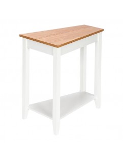 [(20.3-40) x 60 x 61cm] Simple and Irregular Sofa Table Light Walnut Color   White