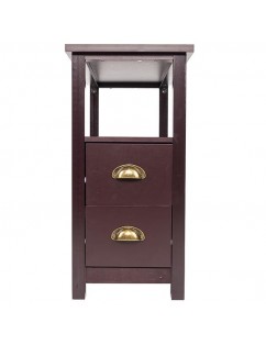 Double-tier Coffee Side Table with Two Drawers Coffee