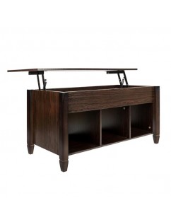 [US-W]Lift Top Coffee Table Modern Furniture Hidden Compartment and Lift Tabletop Brown