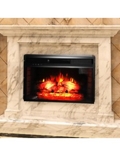 ZOKOP SF122-26AI 26 inch 1500w Embedded Fireplace Inclined Wall Tile / Fake Wood / Single Color / Quartz Tube / with Large Remote Control / Black