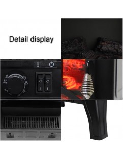 ZOKOP SF57B-17A00 17 inch 1400w Freestanding Fireplace Fake Wood/Single Color/Heating Wire/A Rocker Flame Switch Button/a Rocker Heating Switch Button/a Temperature Control Knob with NTC/Black