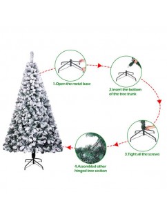 7ft Pvc Flocking Christmas Tree 1300 Branches Automatic Tree