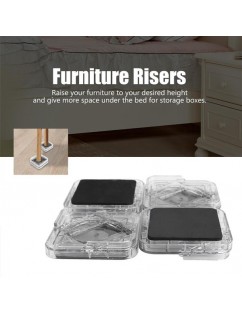 8Pcs/Set Non‑Slip Furniture Leg Pad Mat for Table Desk Bed Sofa Chairs (Transparent White)