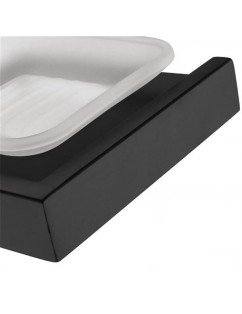 Matte Black Soap Dish Rust-Proof 304 Stainless Steel Square Soap Holder with Removable Dish Silver Bathroom Accessories Soap Dispenser KJQ7007HEI