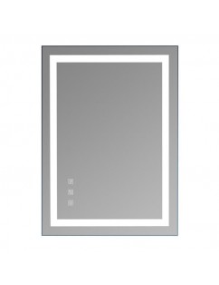 Square Touch LED Bathroom Mirror, Tricolor Dimming Lights-36*28"