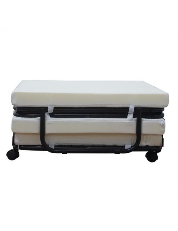 Tri-fold Folding Bed White