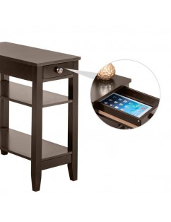 (28.45 x 64 x 61cm)Two Layers of Bedside Table with Drawers Brown