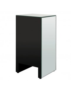 Mirrored Glass Bedside Table with Three Drawers Size S