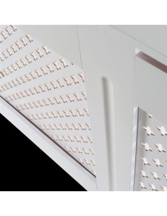 Simple Traditional Design Ventilated E1 MDF Board Plum Blossom Pattern Radiator Cover White L