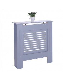 MDF Wood Radiator Cover Board Stripe Pattern Gray Painted S