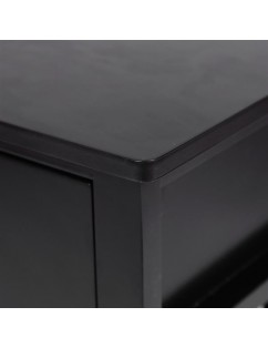 Black Spray Paint Cross Type Single Suction Double Layer Nightstand [40x30x55cm]