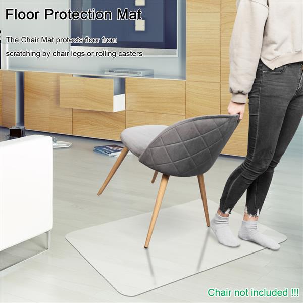 EBLSE 90x120x0.15cm Rectangular Floor Pad PVC Dull Polish Chair Mat Protection Mat 